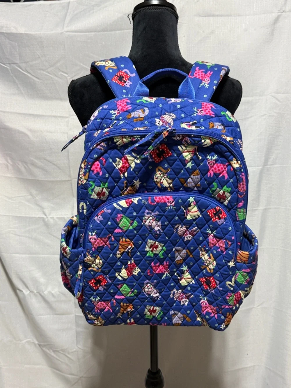 Vera Bradley Essential Large Backpack in Catnip Christmas NWT